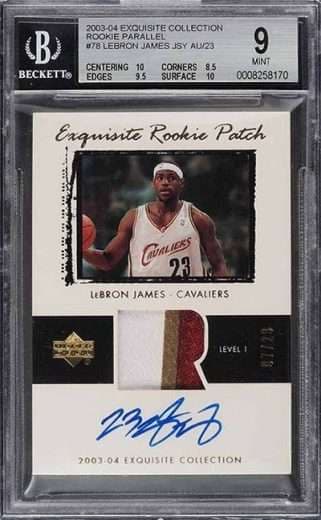 LeBron James Rookie Patch Parallel #78 front slab scan.